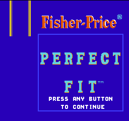 Fisher Price Perfect Fit title screen for NES